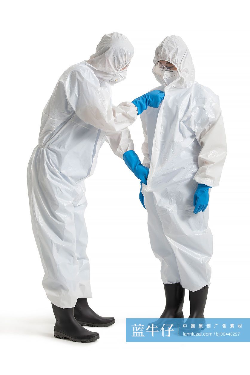 年轻医生身穿专业防护服