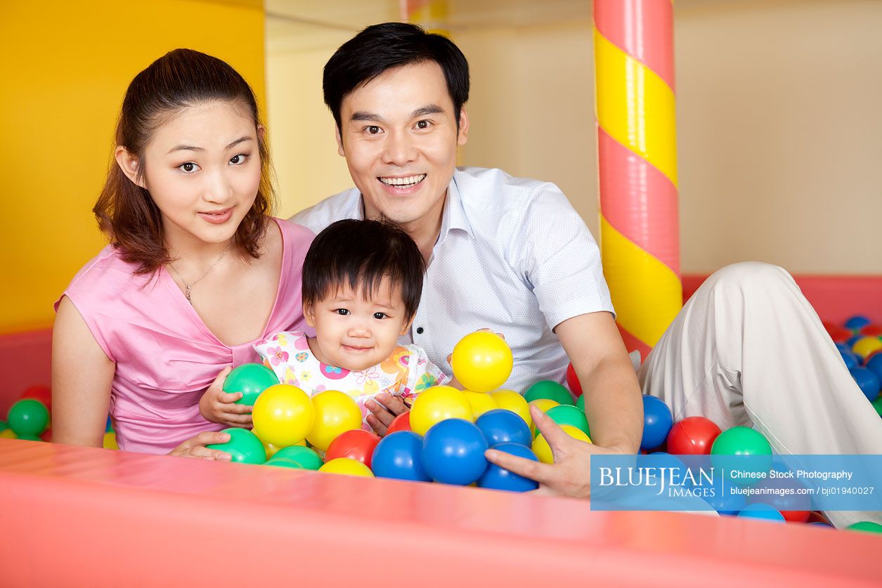 Chinese family playing together
