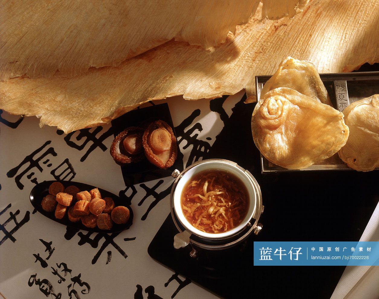 shark fin soup, shark fins and abalone