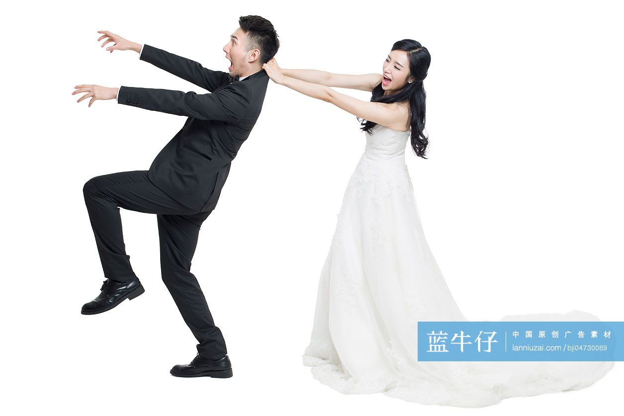 幽默的新娘和新郎