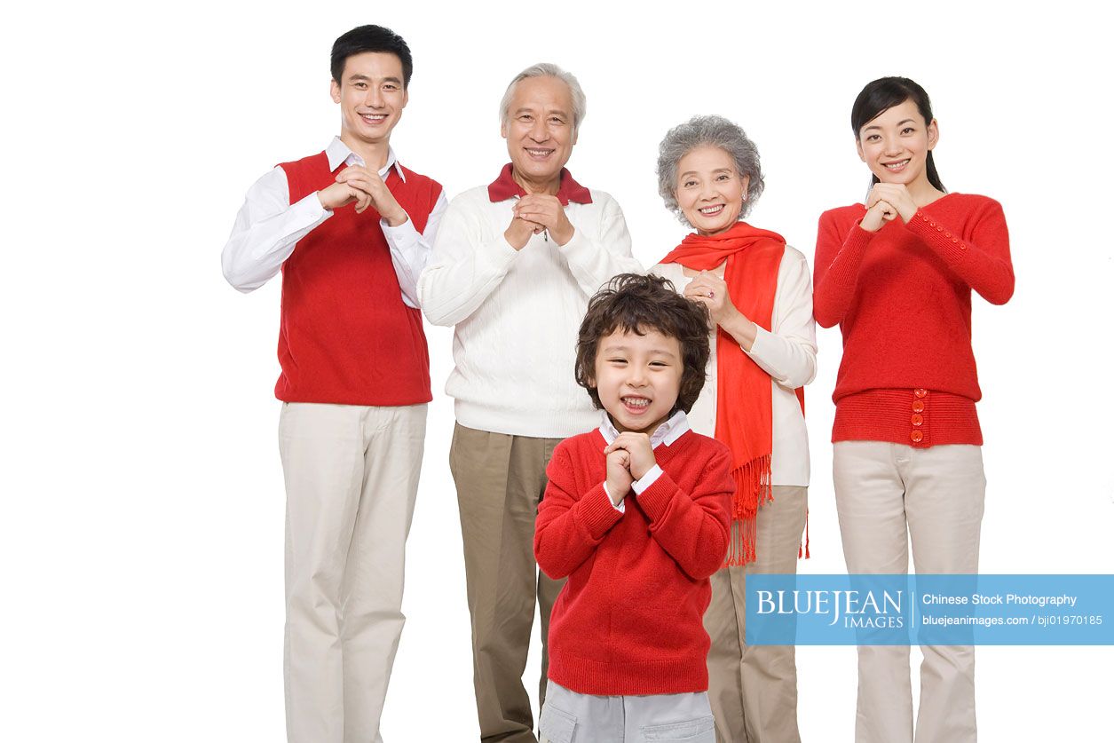 Family celebrating Chinese New Years