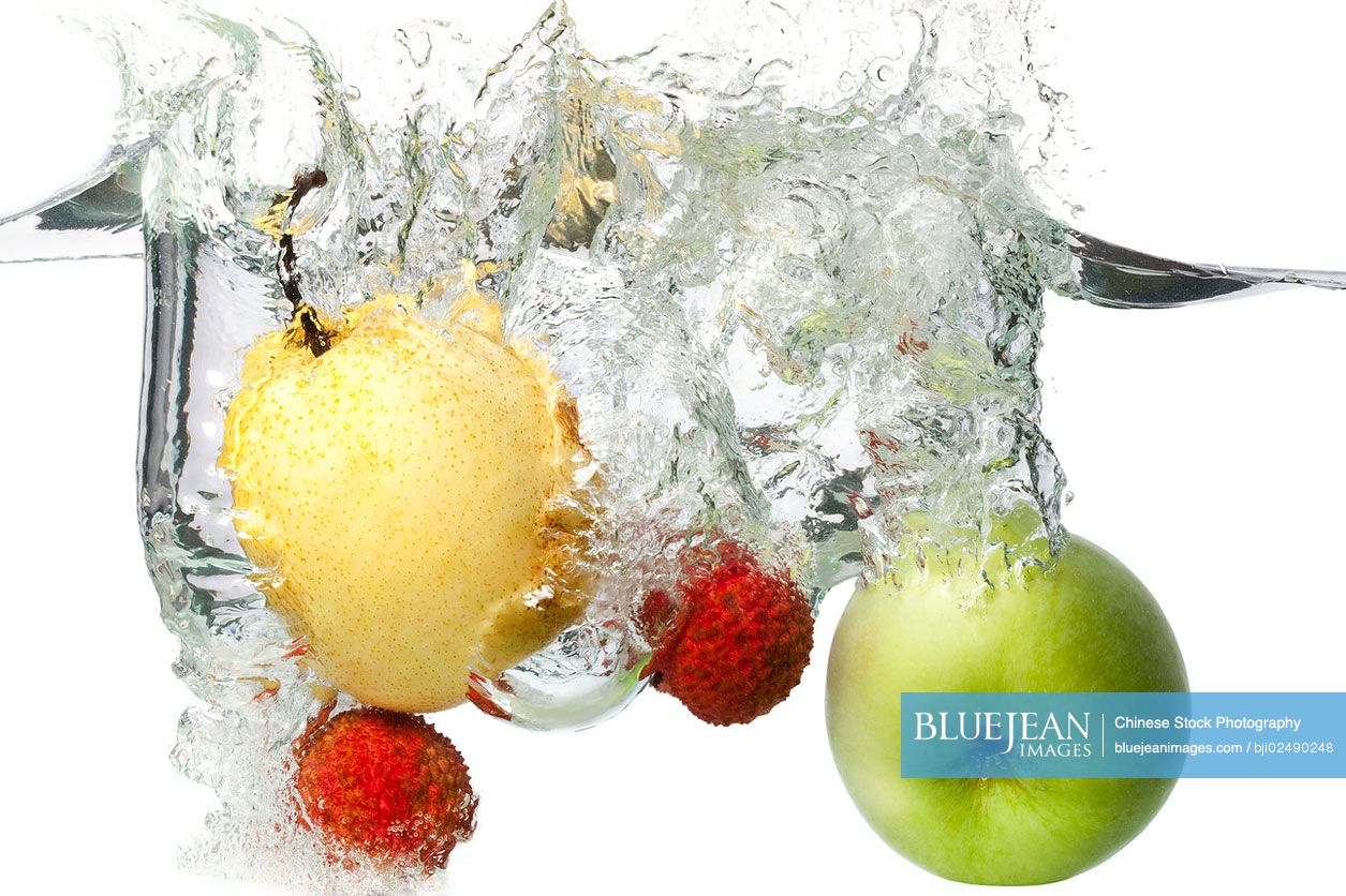 Fruit Splashing in Water
