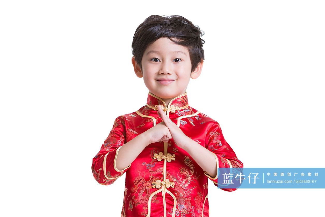 可爱的小男孩过新年