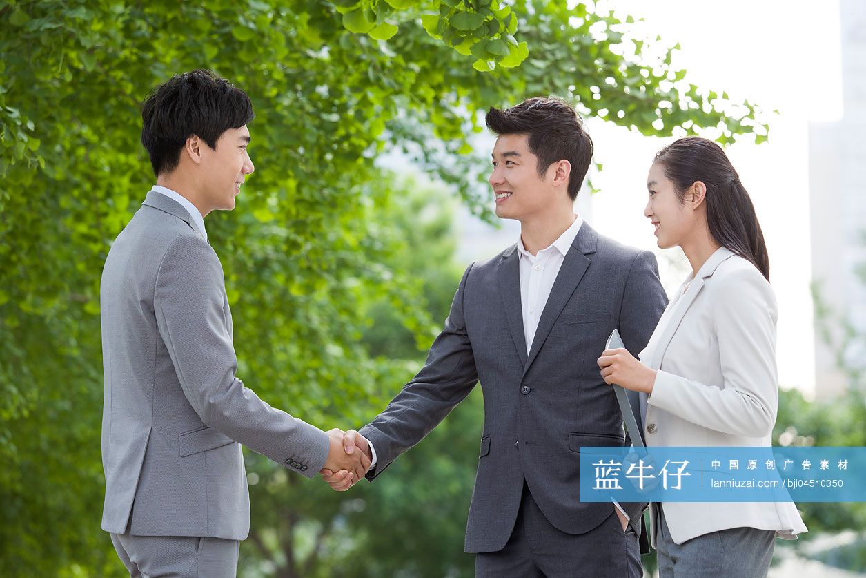 年轻商务人士握手