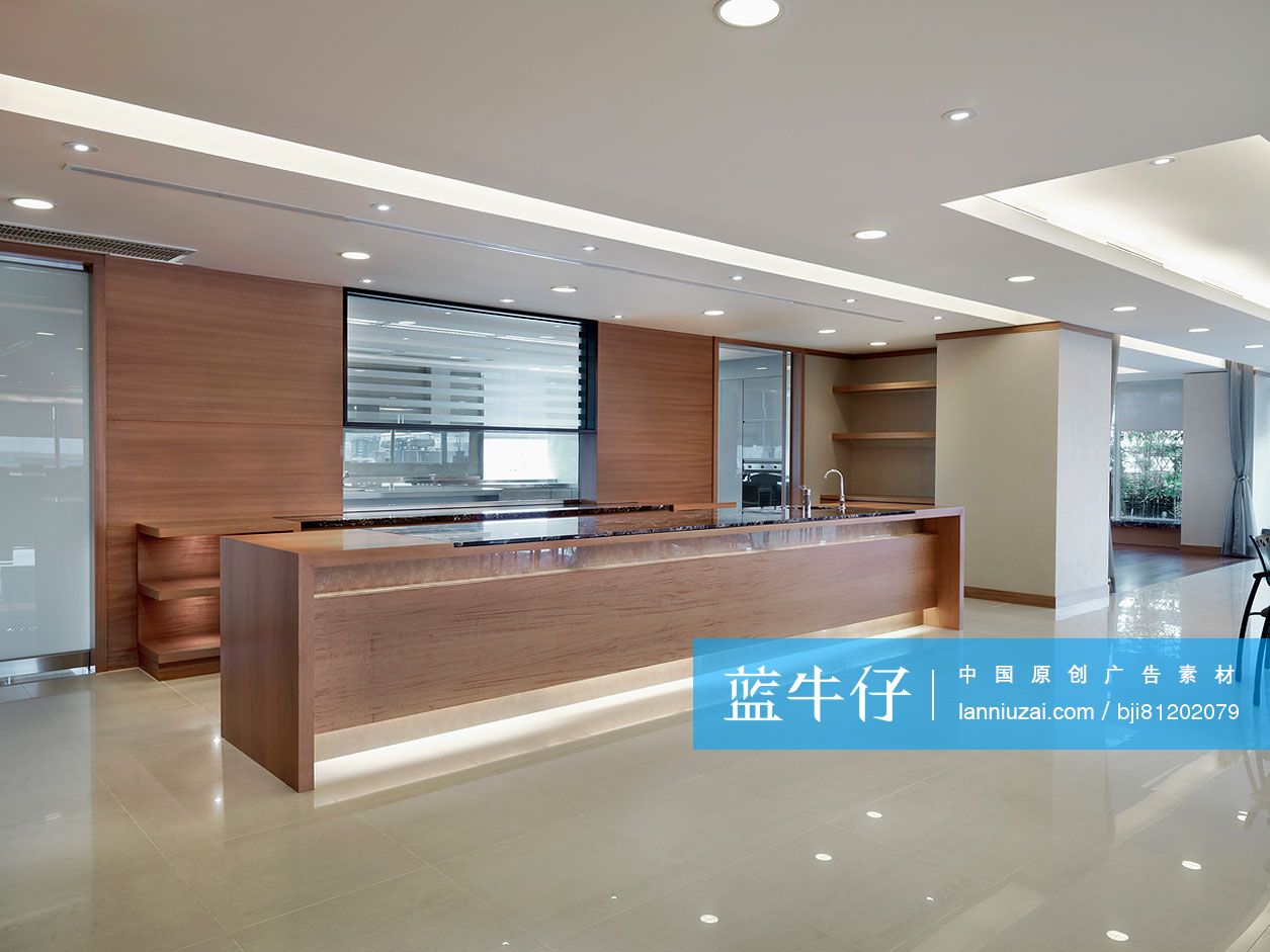 Kitchen counter in spacious modern house