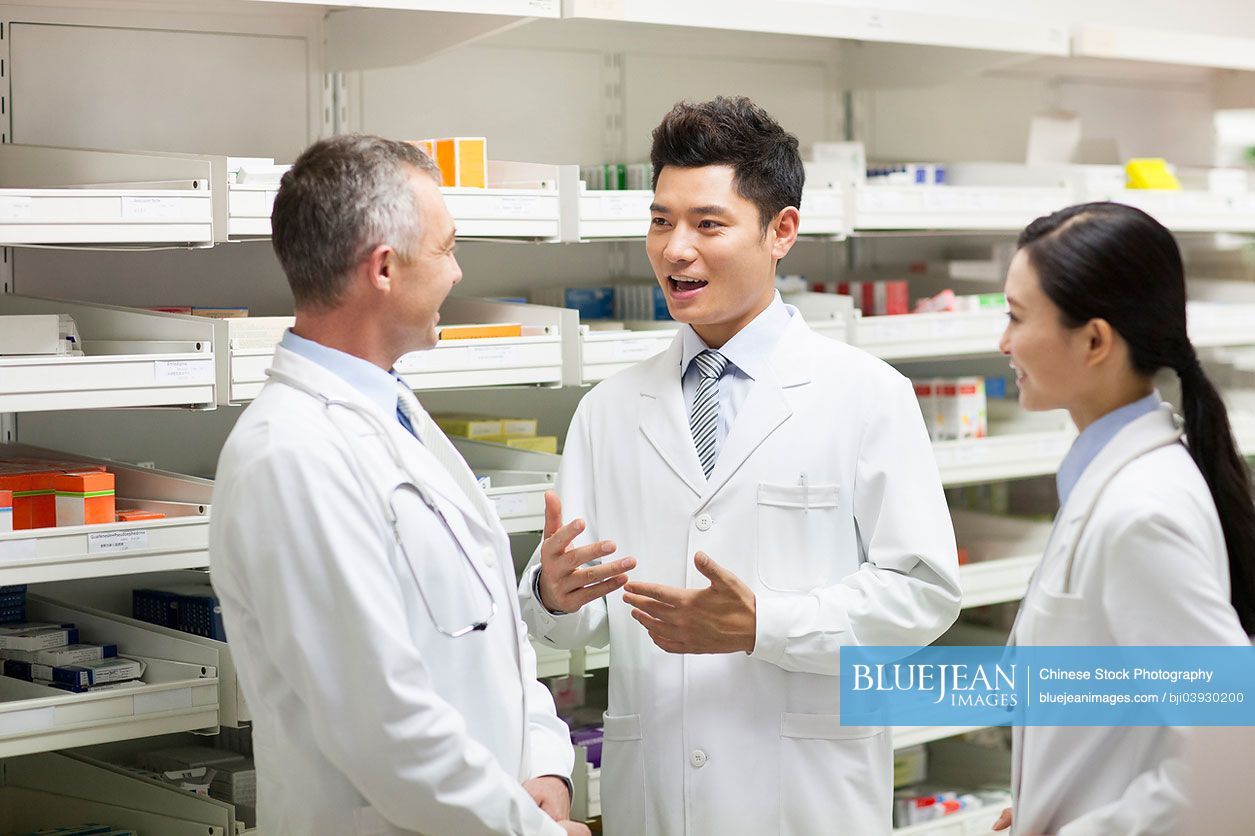 Pharmacists in pharmacy of hospital