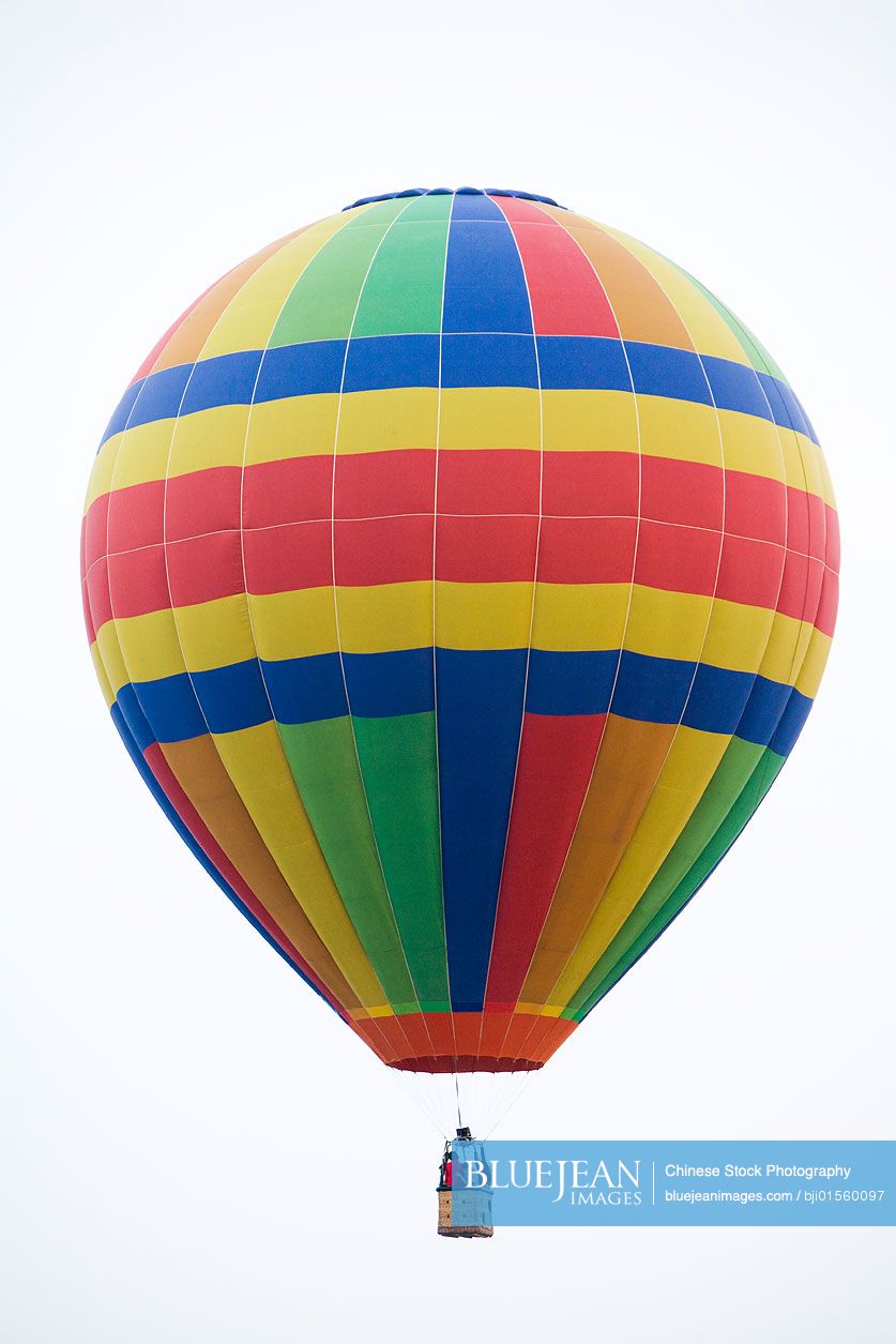 Hot air balloon in the air