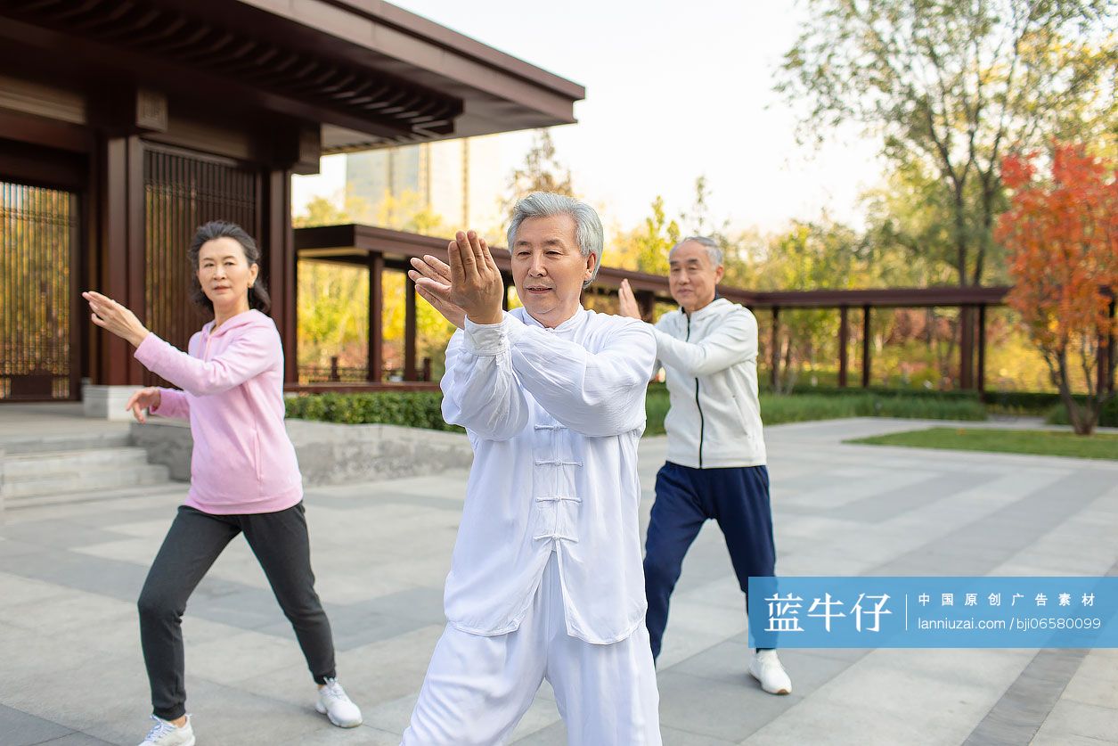 老年人在公园练太极