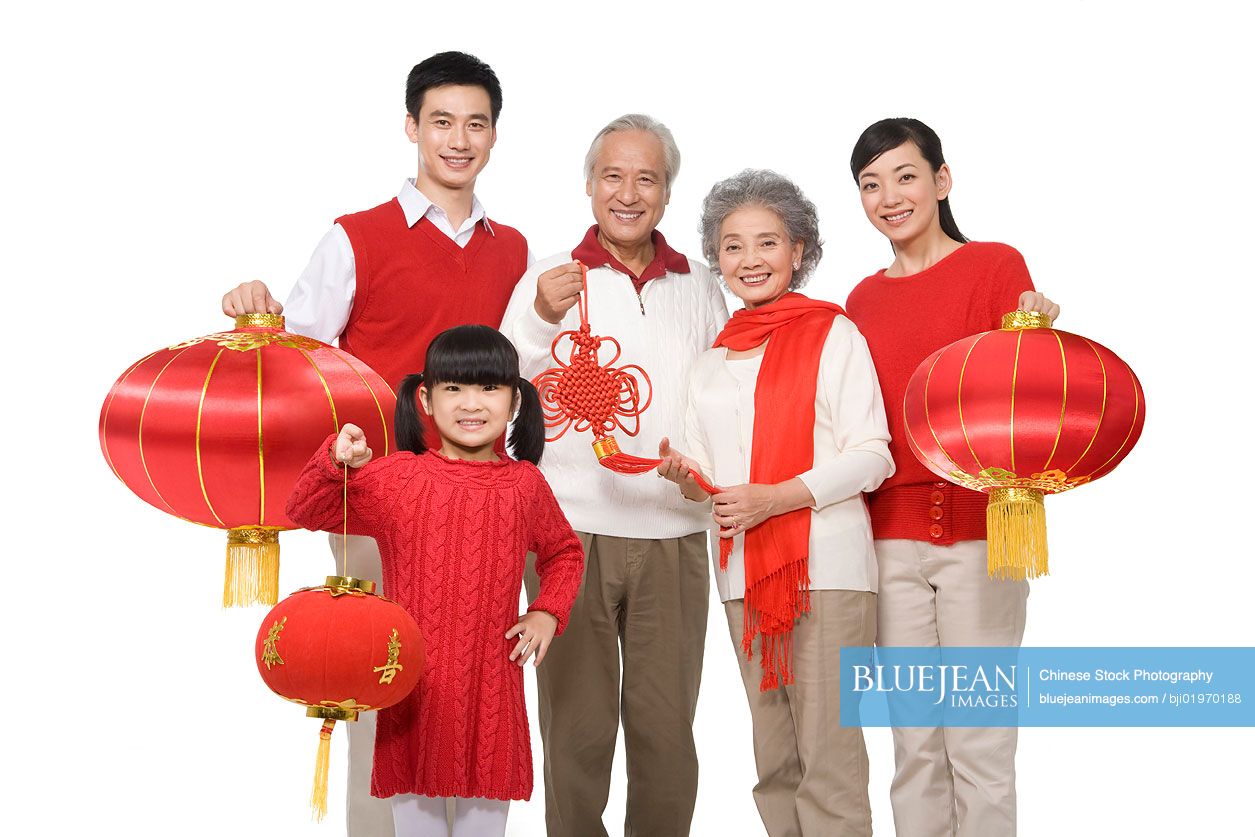 Family celebrating Chinese New Years