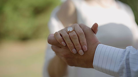 Sweet picture of older couple getting married