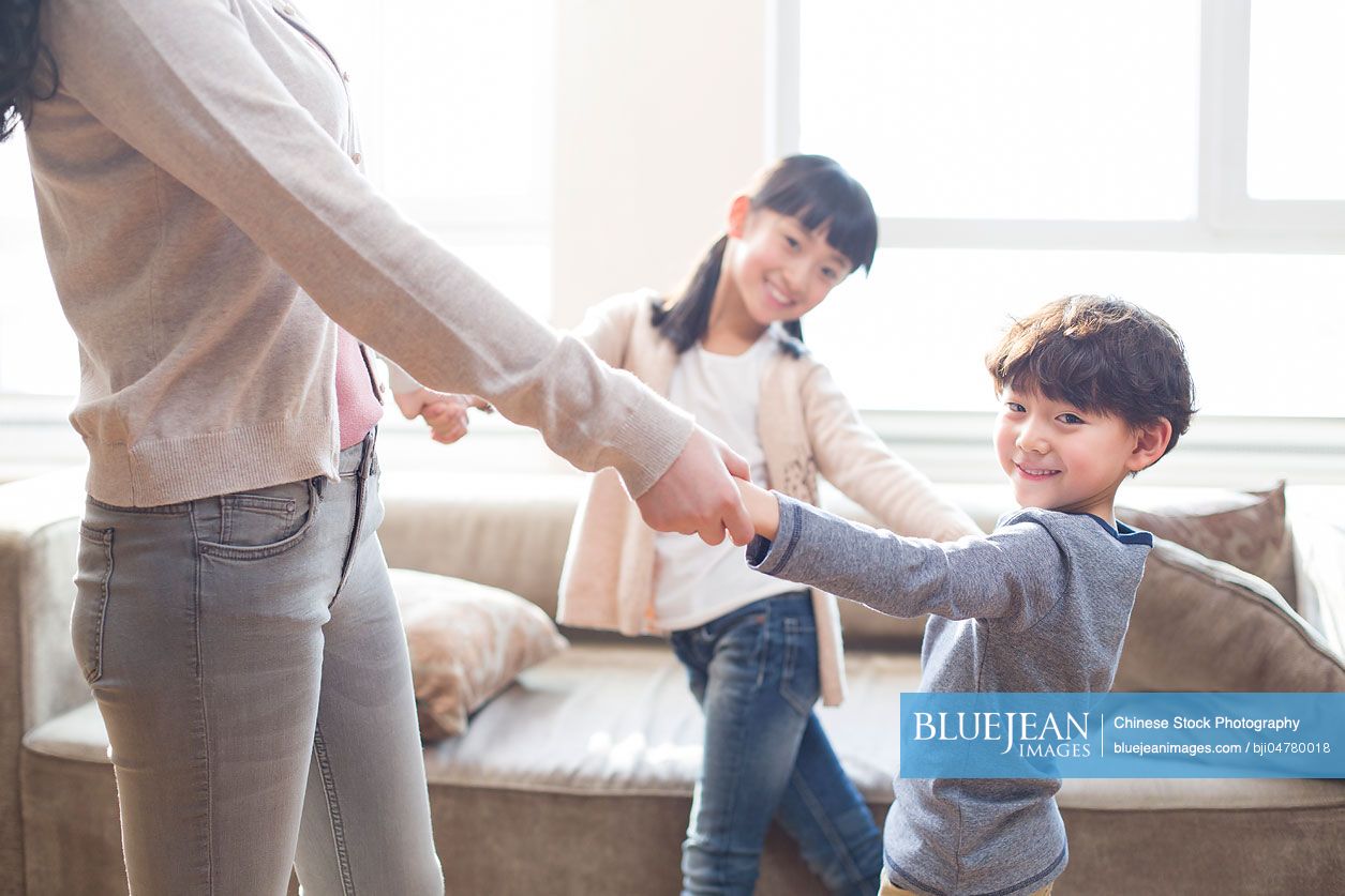 Happy young Chinese family