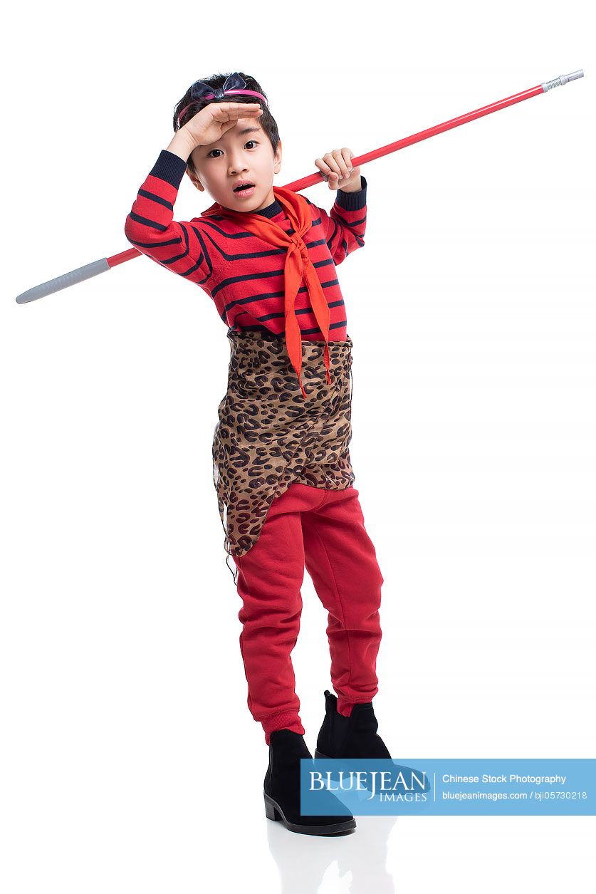 Little Chinese boy dressed as Monkey King