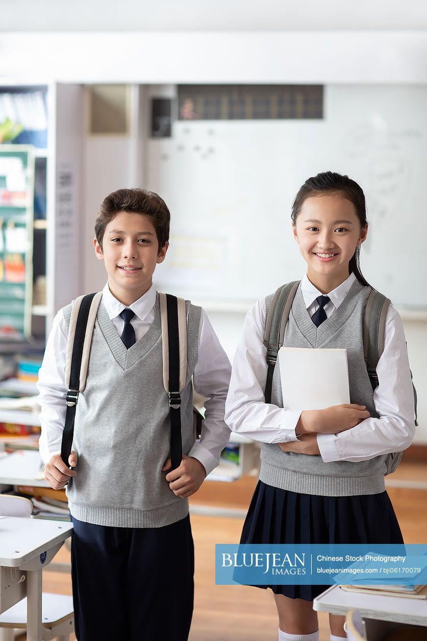 Students standing in classroom