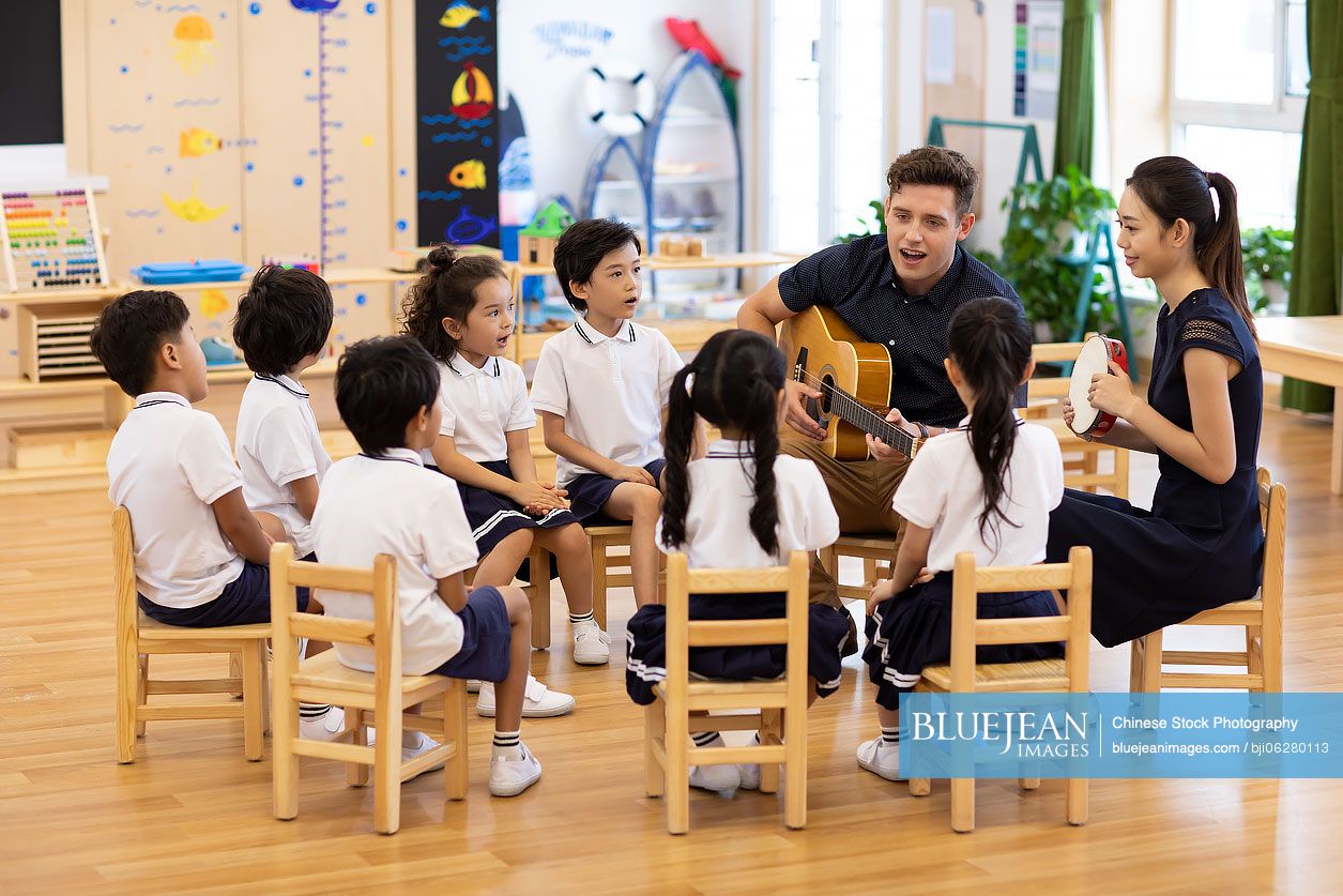 Music class in kindergarten