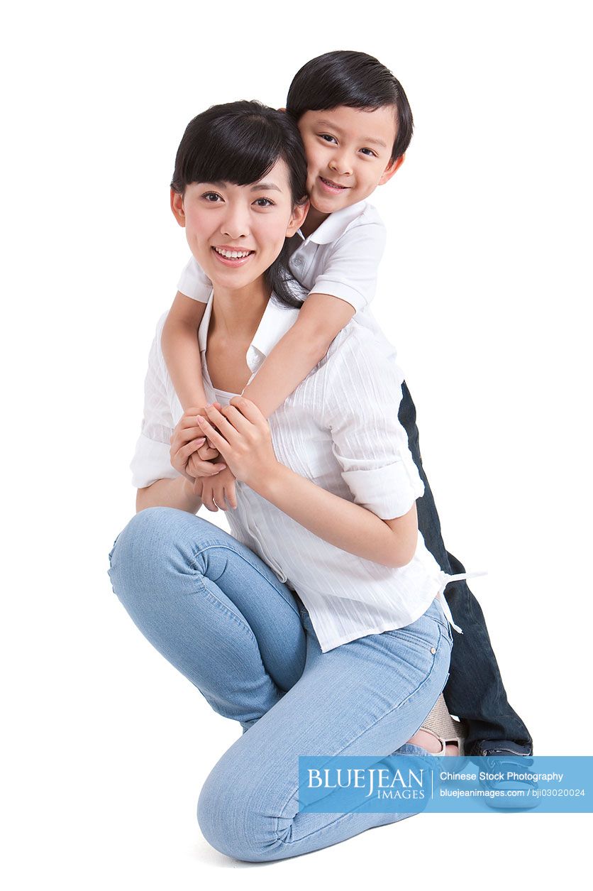 Portrait of Chinese mother and son
