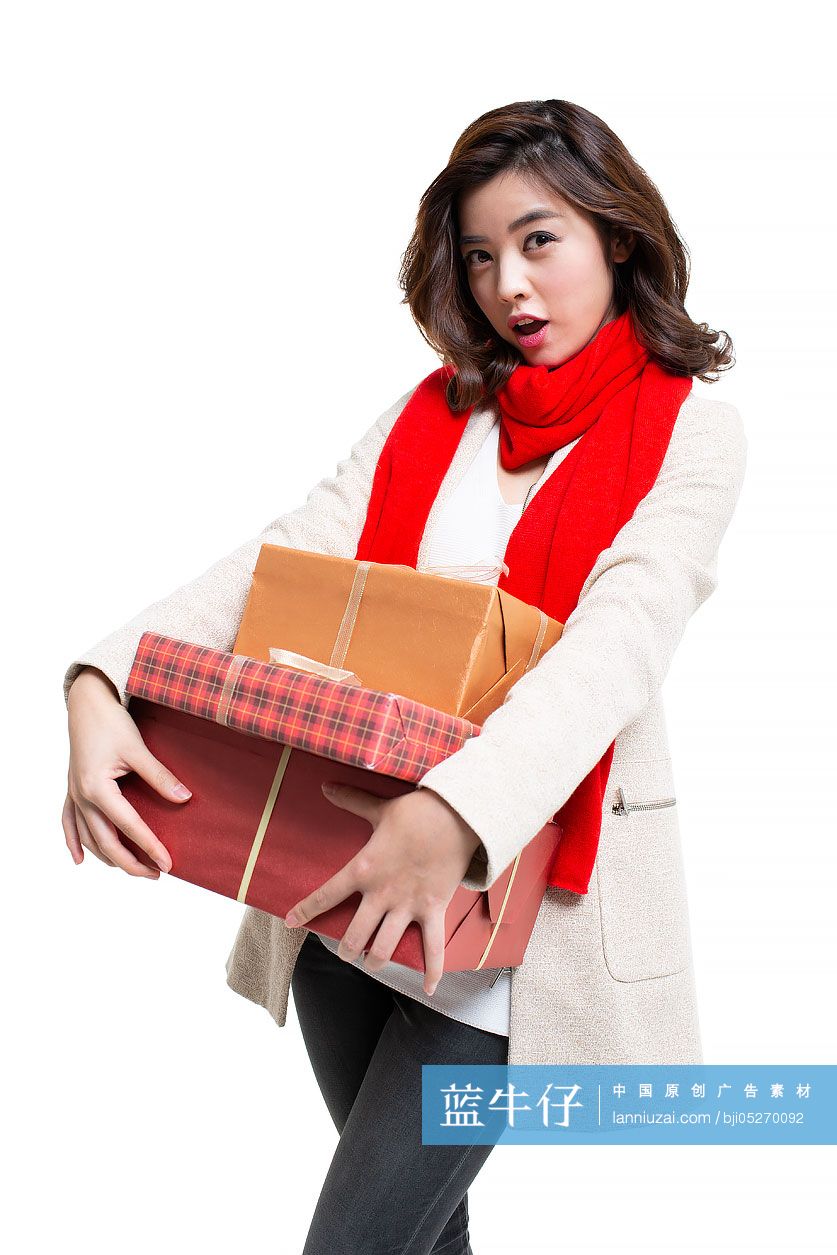 快乐的年轻女士庆祝新年