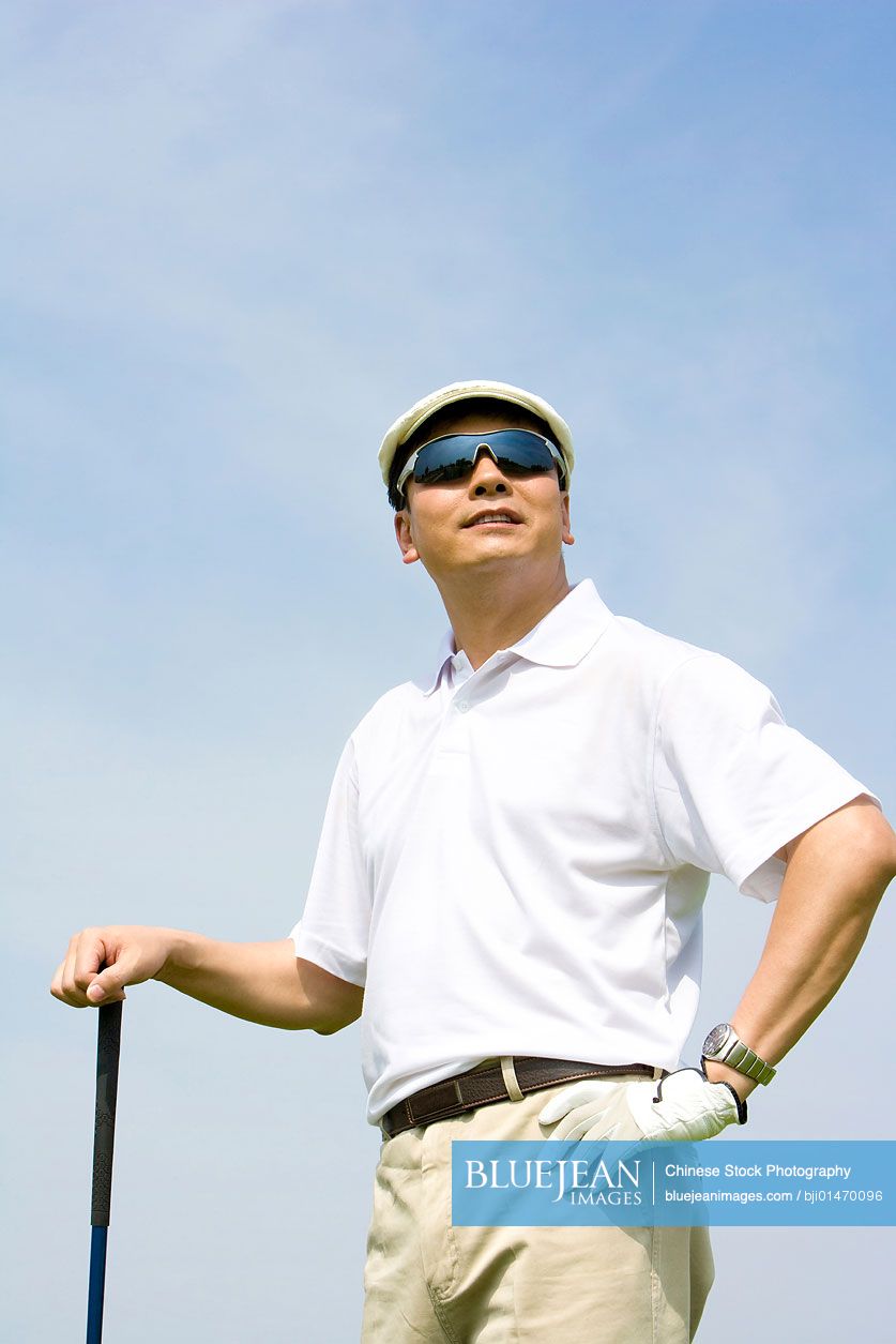 Portrait of a male Chinese golfer