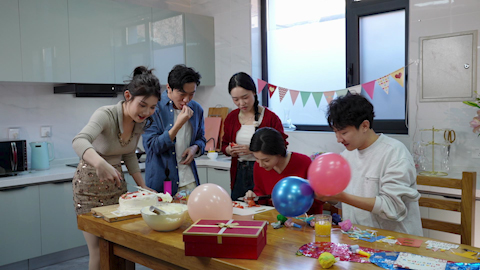 Young friends gathered for a fun birthday celebration