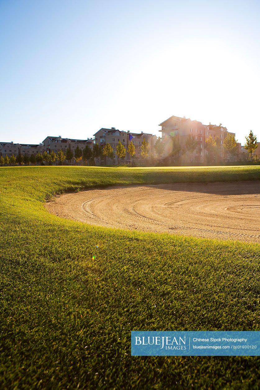 Sand trap on the golf course