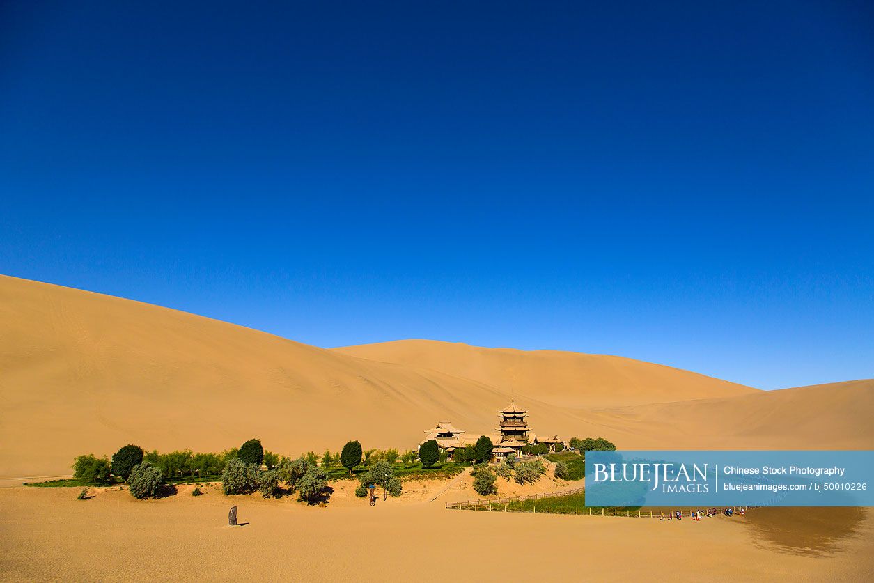 Crescent lake in Dunhuang, China