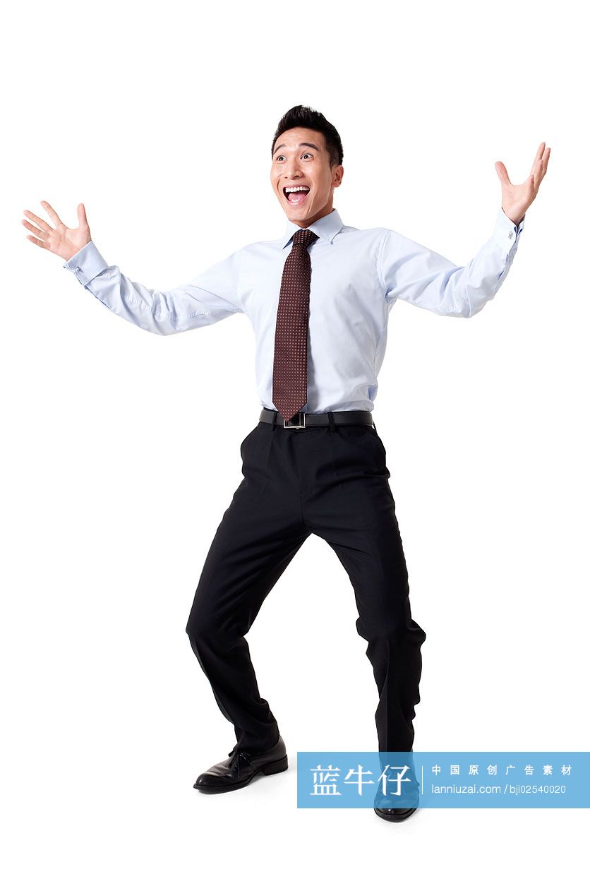 青年商务男士兴奋表情