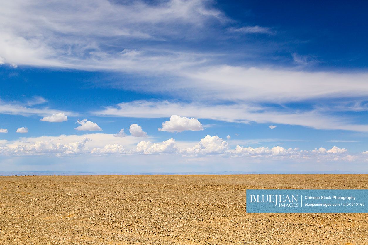 Sky and desert in Gansu province, China