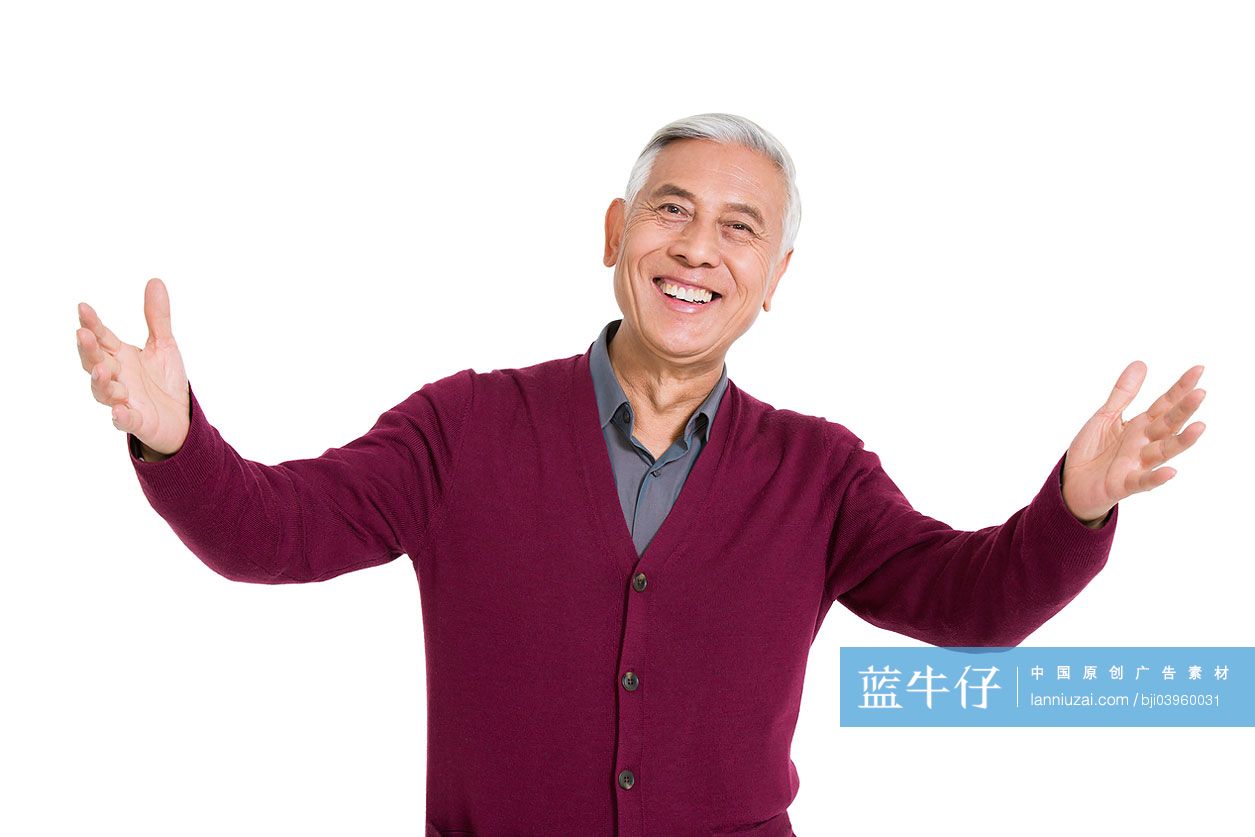 开心的老年夫妇和可爱的小狗-蓝牛仔影像-中国原创广告影像素材