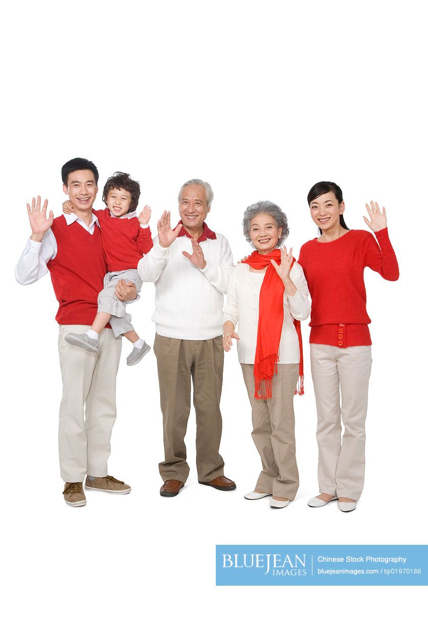 Family celebrating Chinese New Years