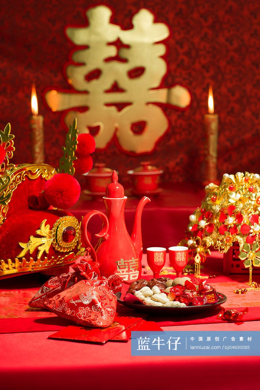 中国古典婚礼元素-原创广告素材图片-蓝牛仔