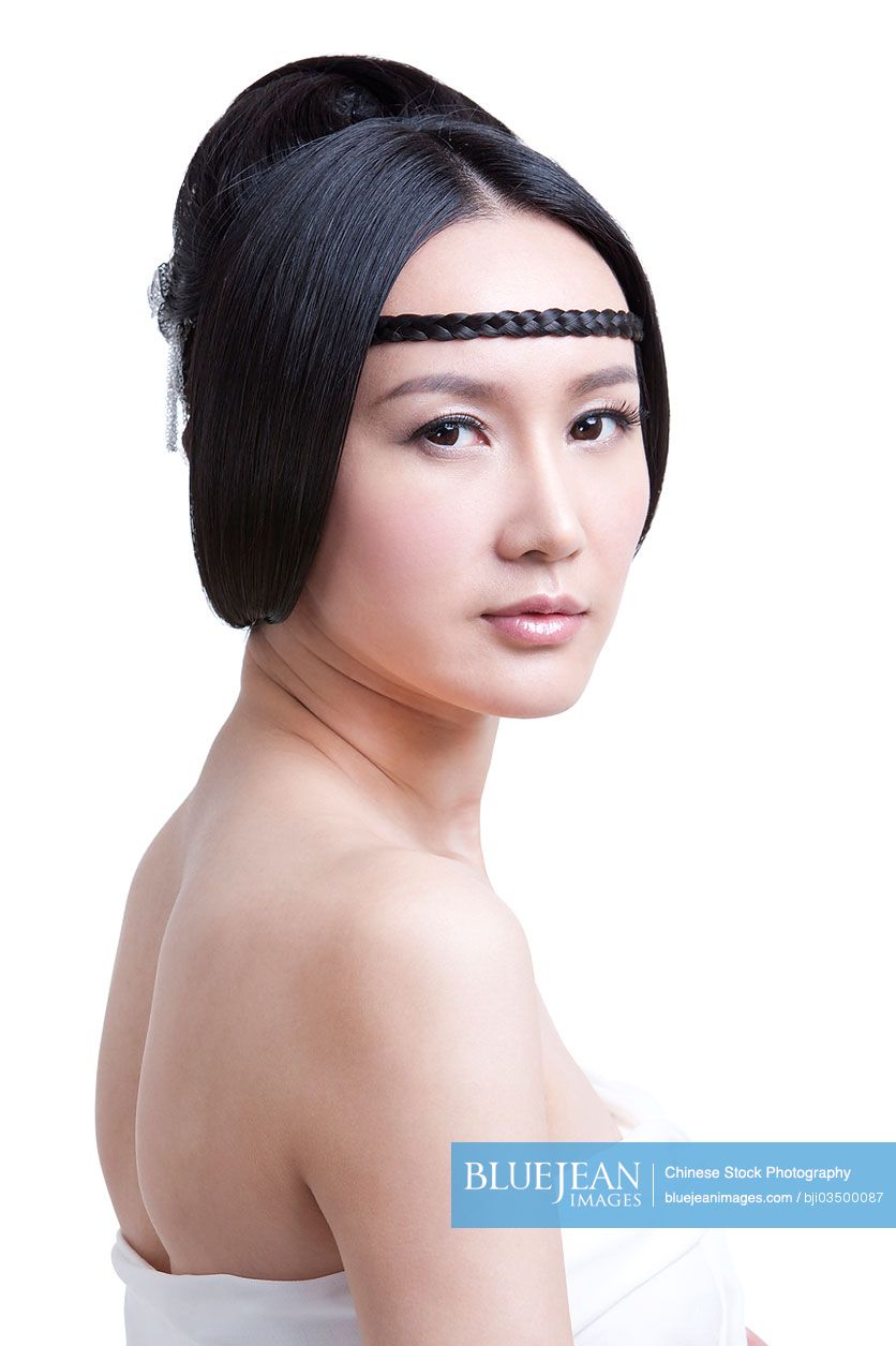 Portrait Of Beautiful Chinese Woman With Ancient Hairstyle High Res