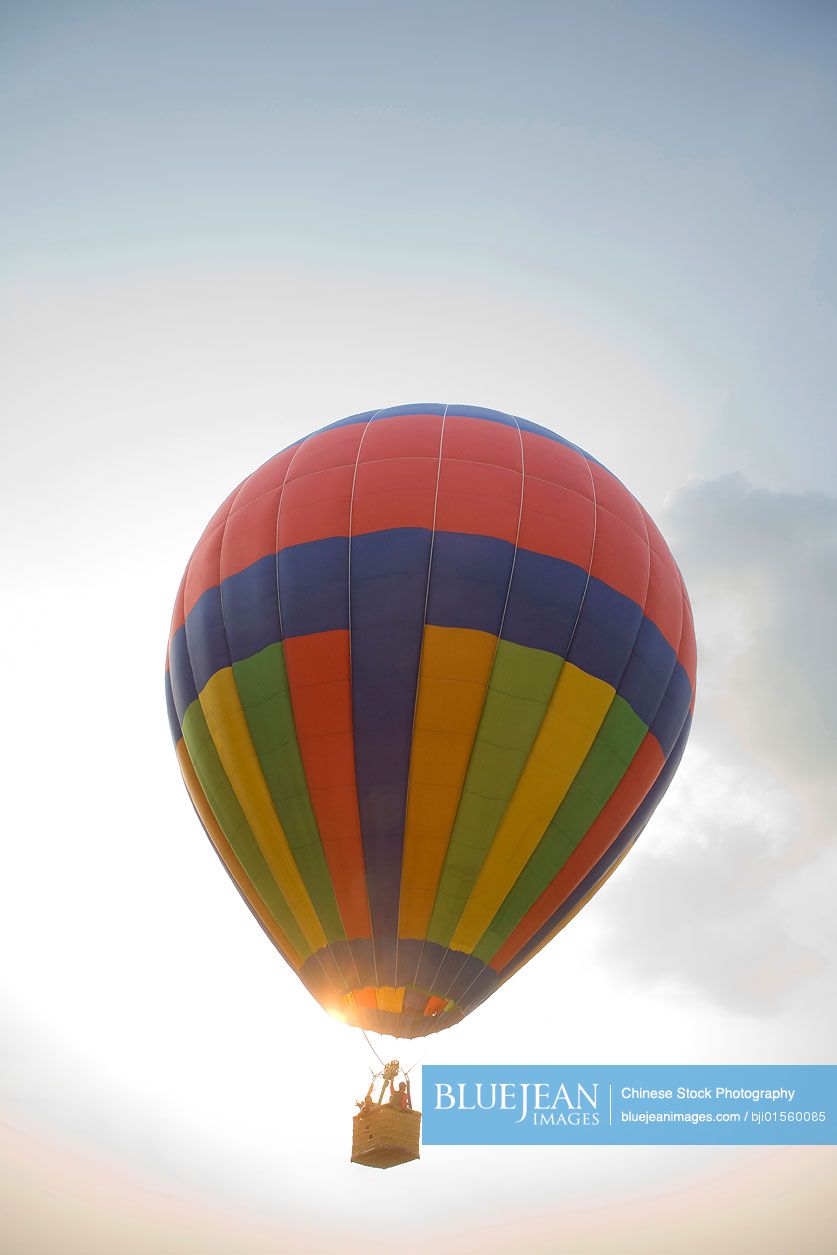 Hot air balloon in the air