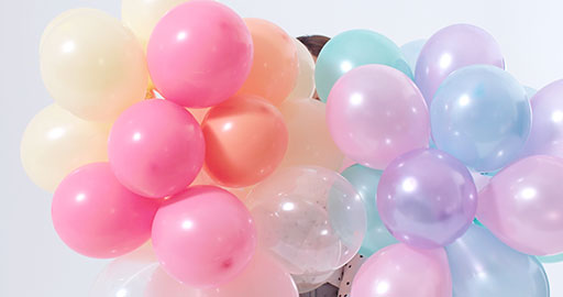 Cheerful young Chinese woman holding balloons,4K