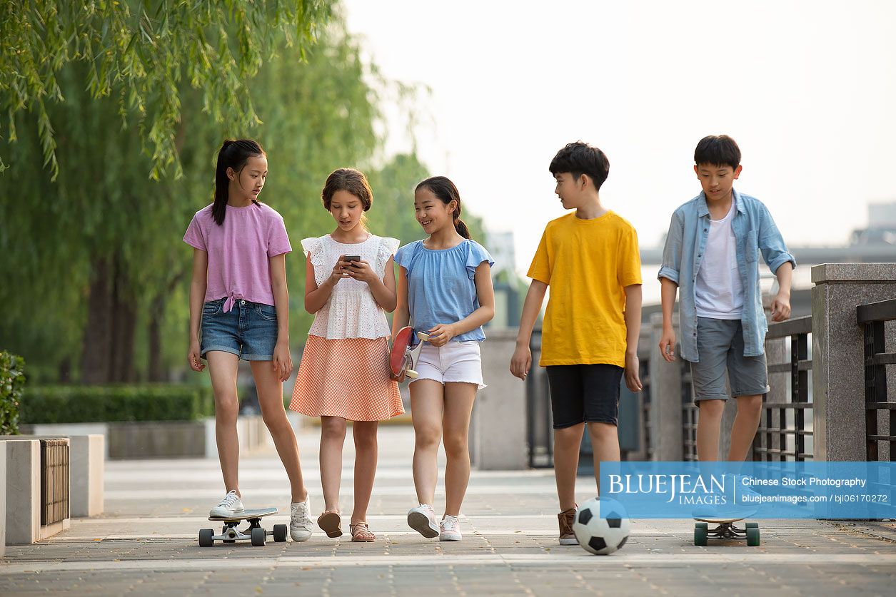 Teenagers having fun outdoors