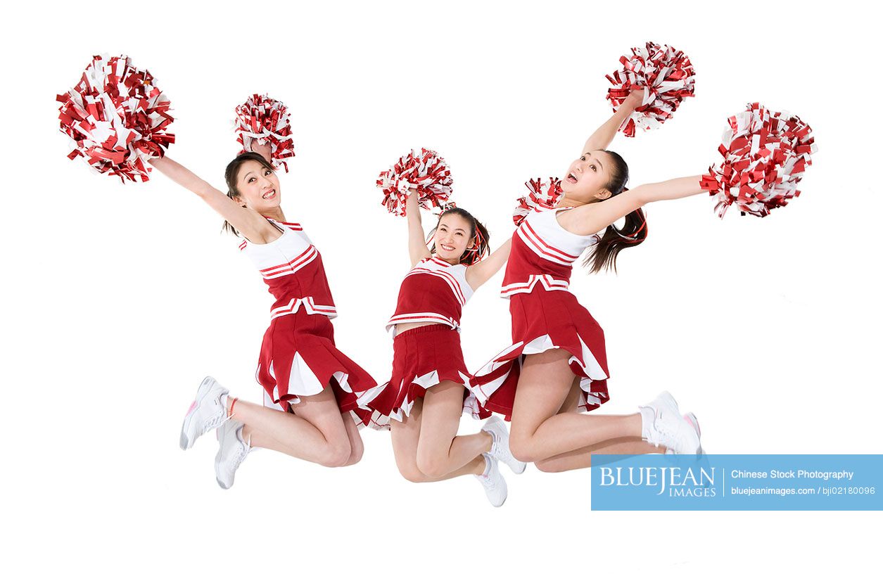 Chinese cheerleaders in action