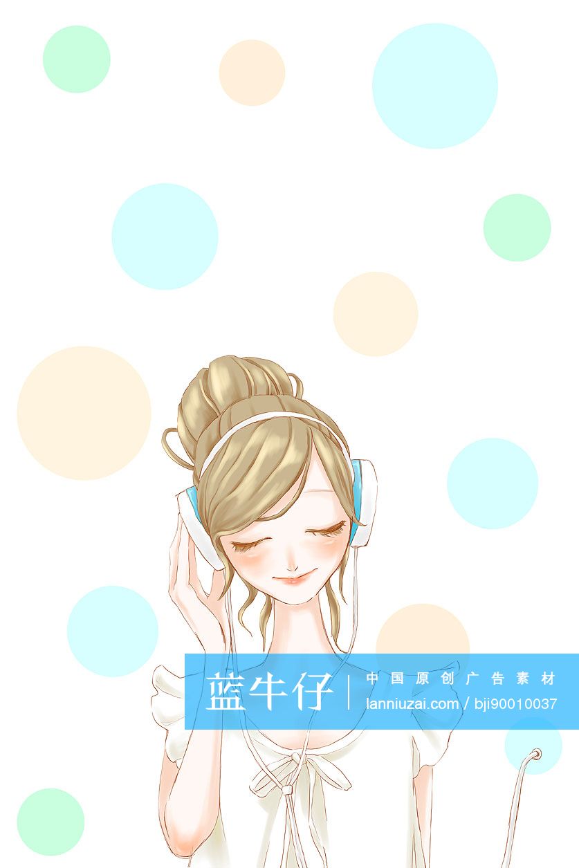 青年女子听音乐