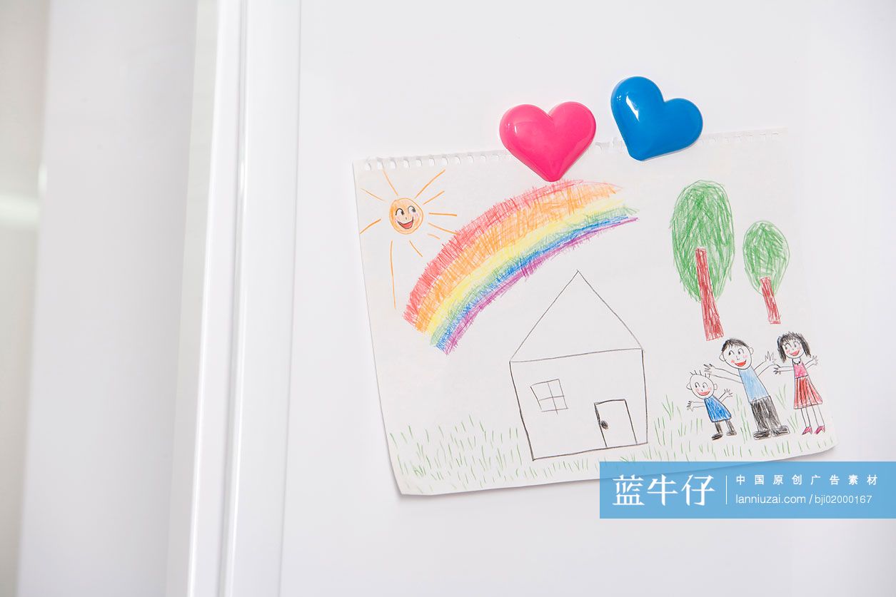 冰箱上图画特写