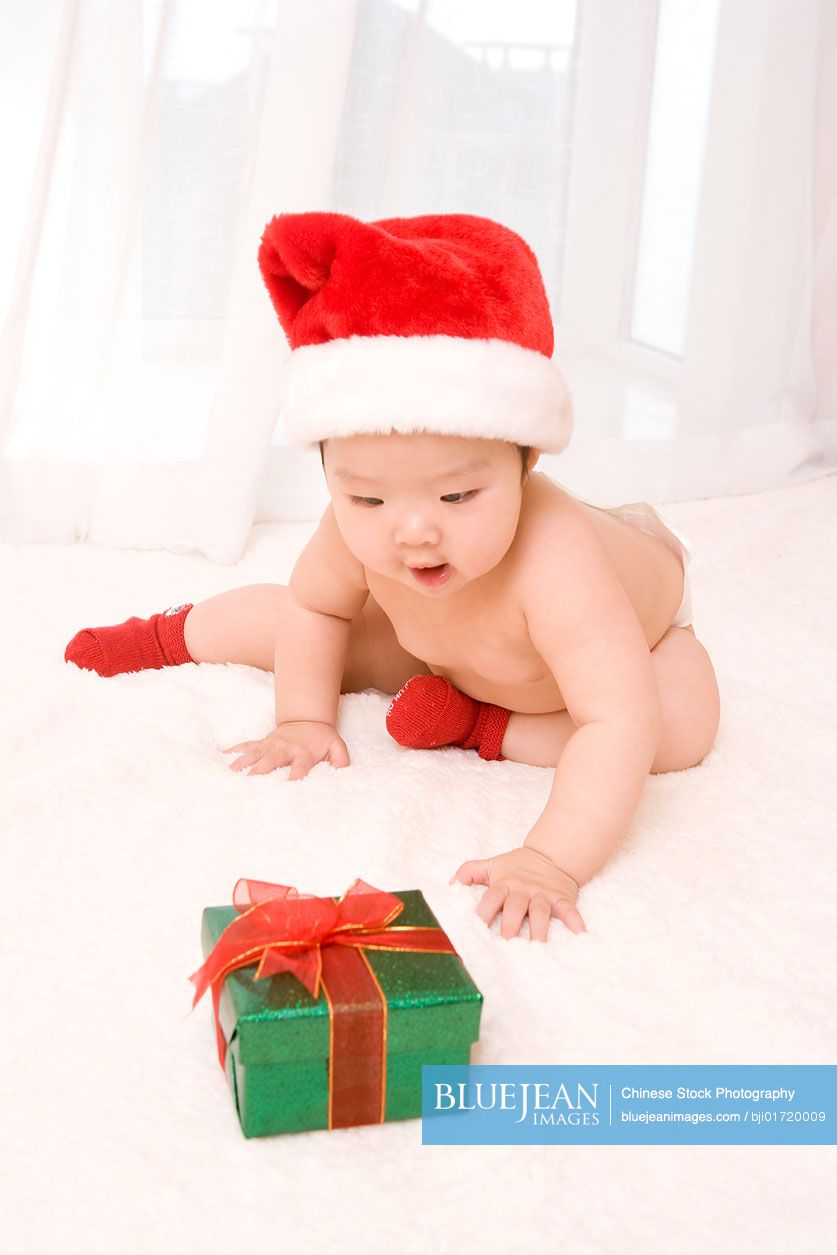 Chinese baby ready for Christmas