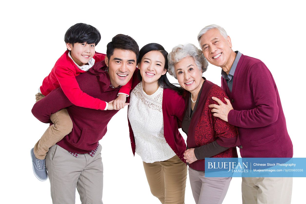 Portrait of happy Chinese family