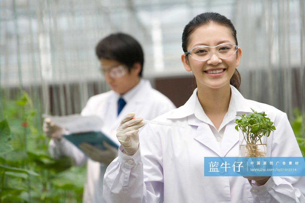 农艺师在现代农庄做科学研究