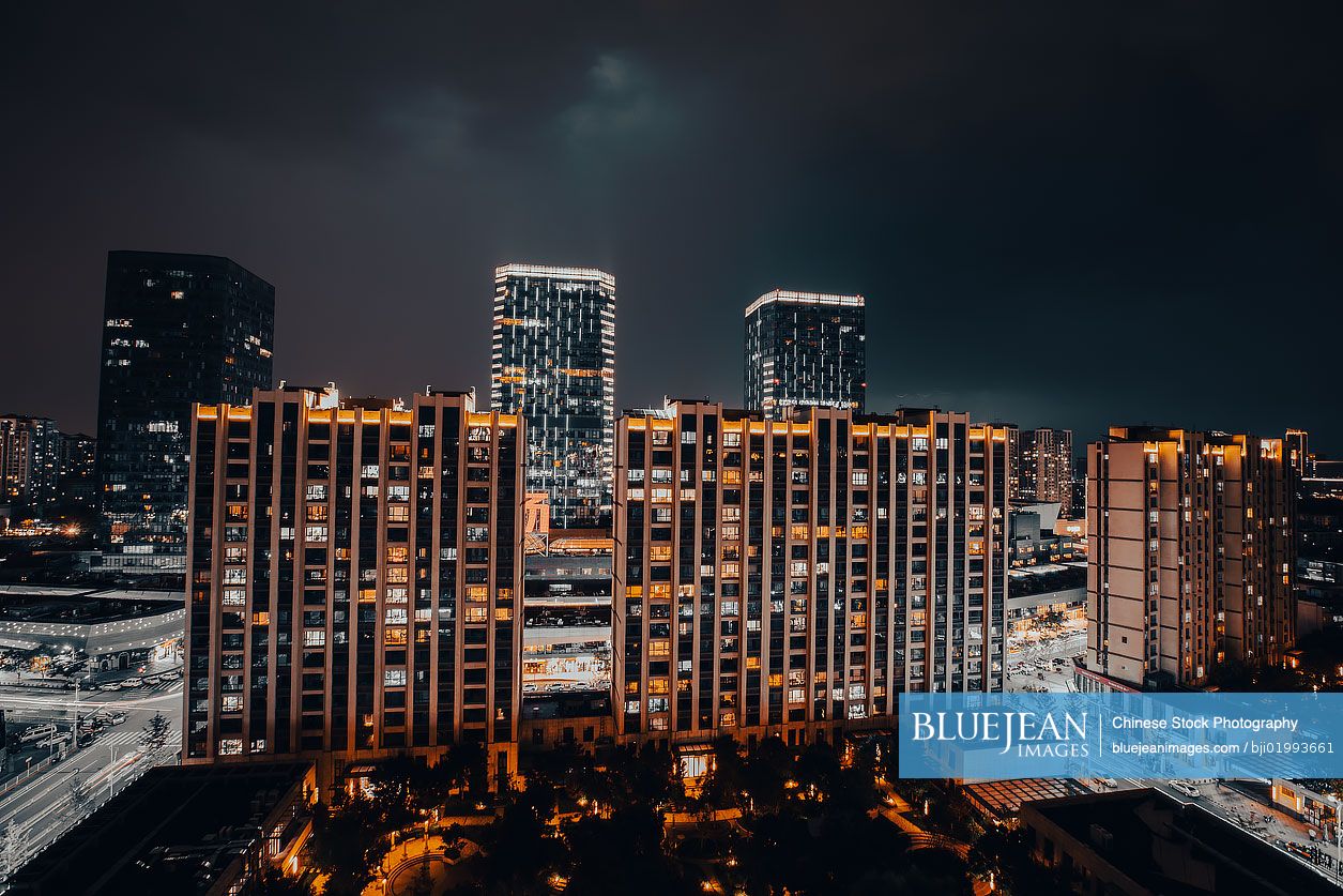 Beijing cityscape at night,China-High-res stock photo for download