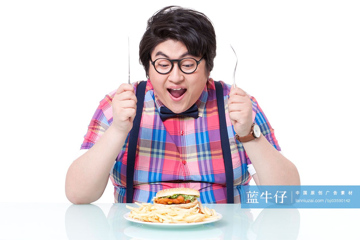胖子吃快餐