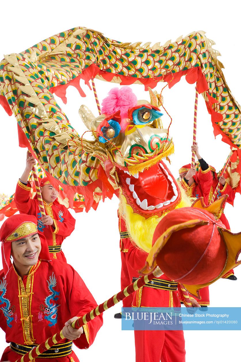 Chinese traditional lion dancing
