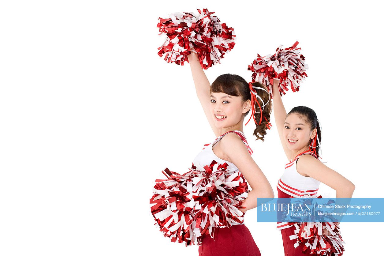 Chinese cheerleaders in action