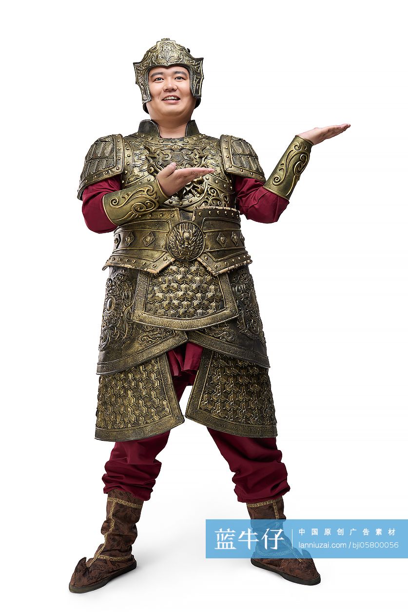 棚拍幽默的铠甲将军和士兵