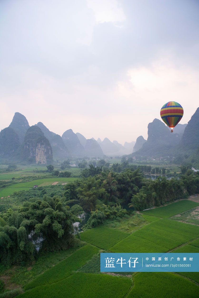 桂林山水和热气球