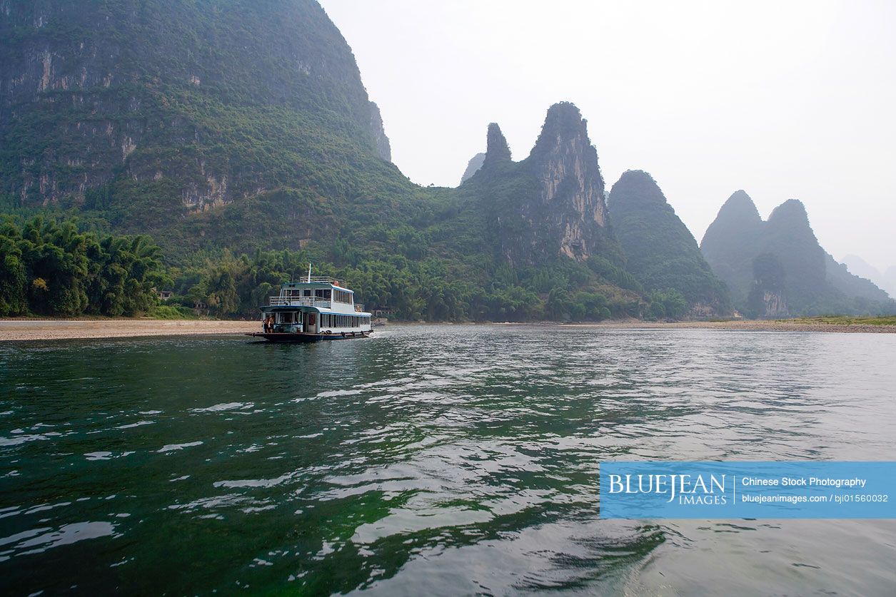 View of the Guilin hills from a boat