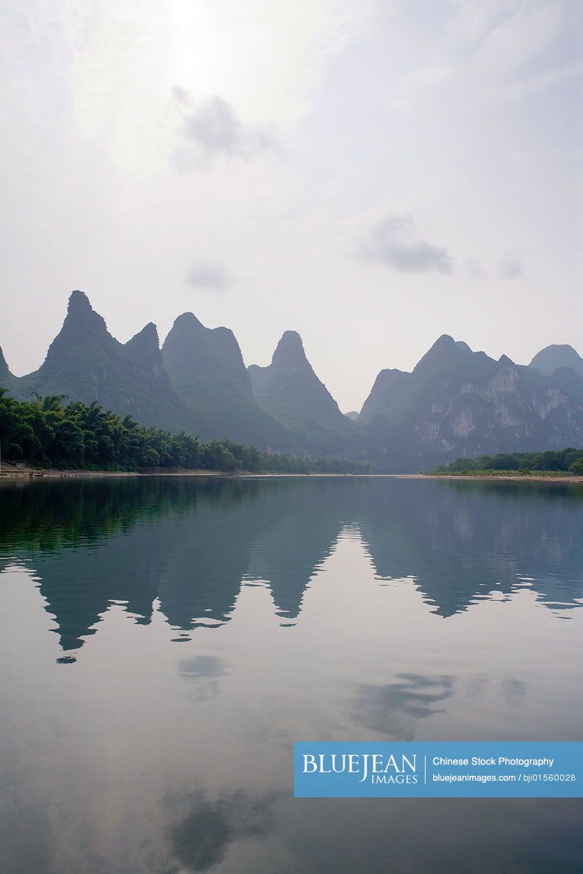 View of the Guilin hills from a boat