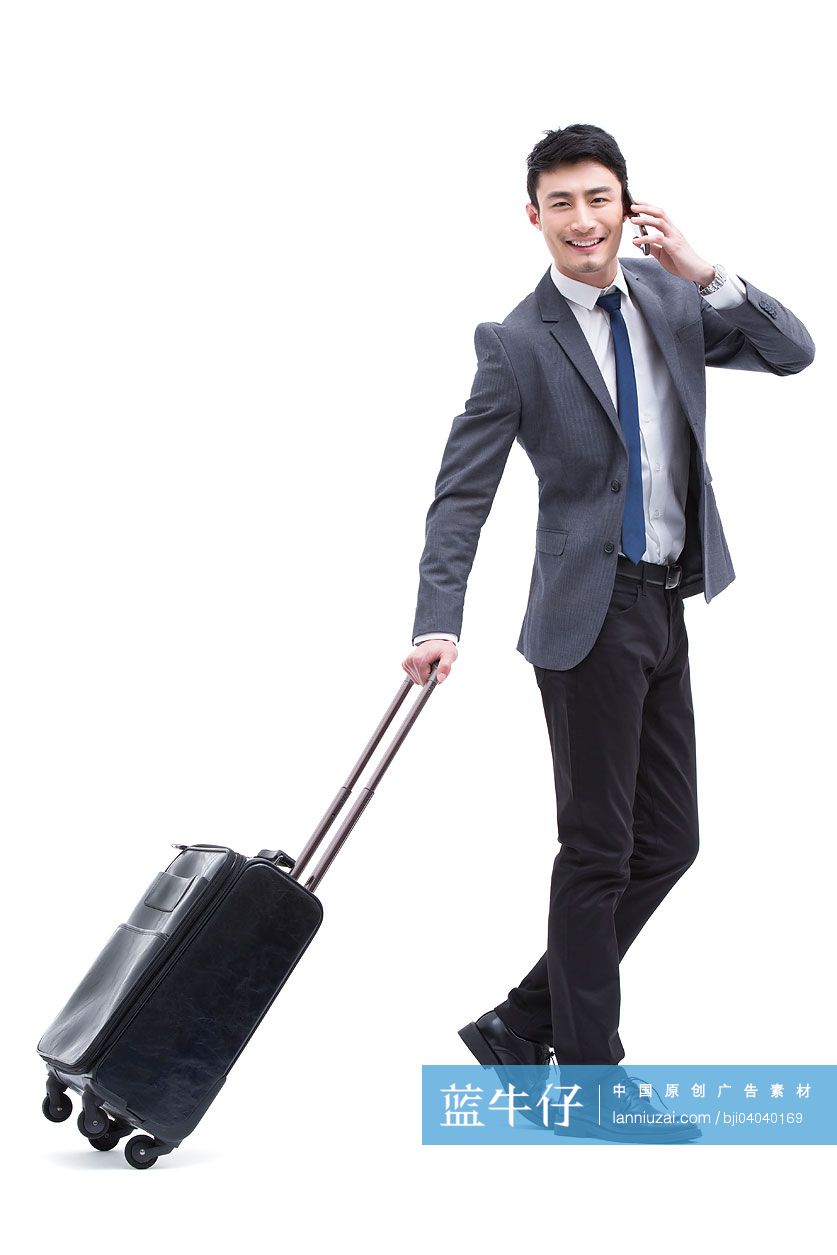 旅行的商务男士打电话