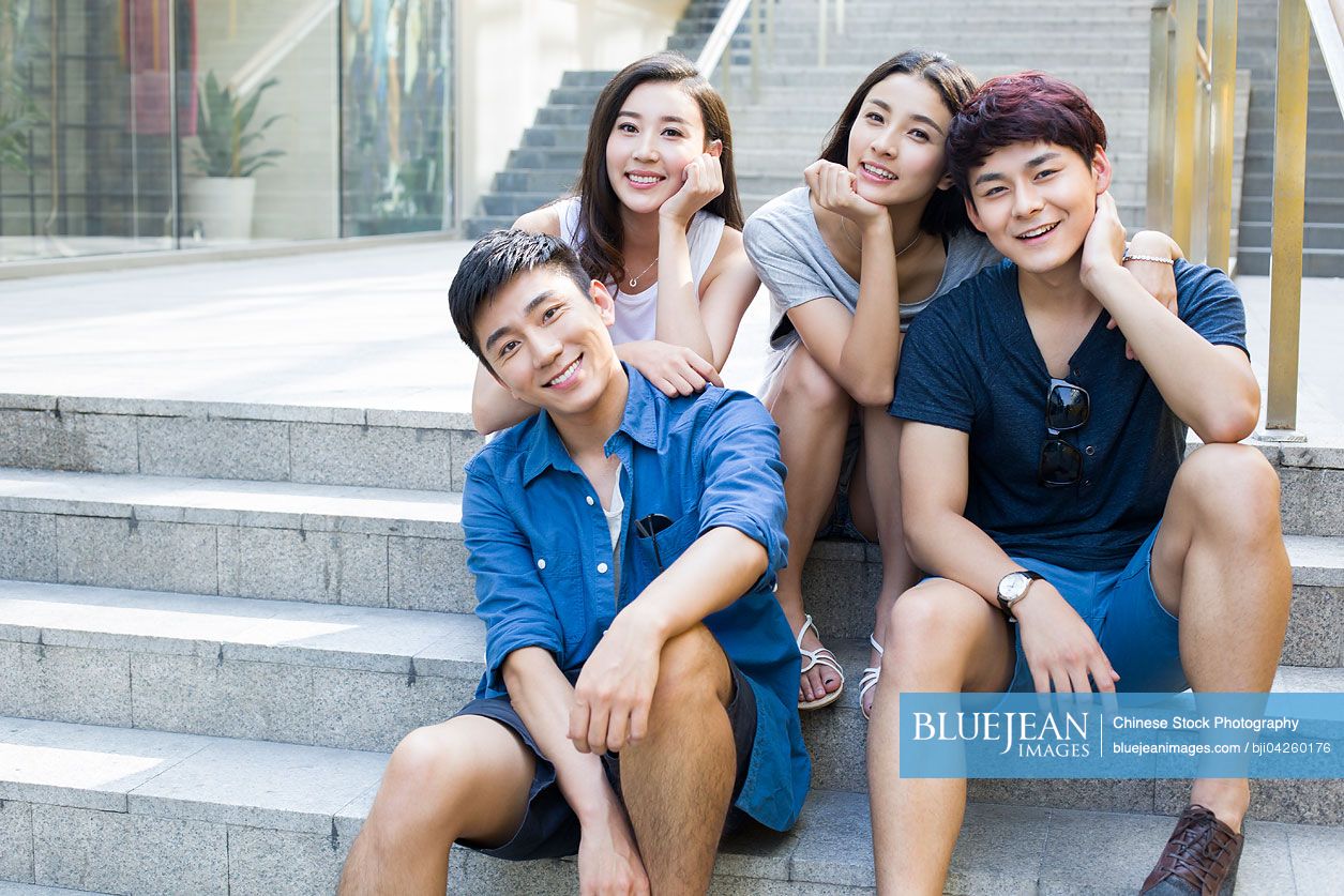 Portrait of young Chinese friends