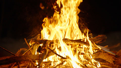 Close up of bonfire